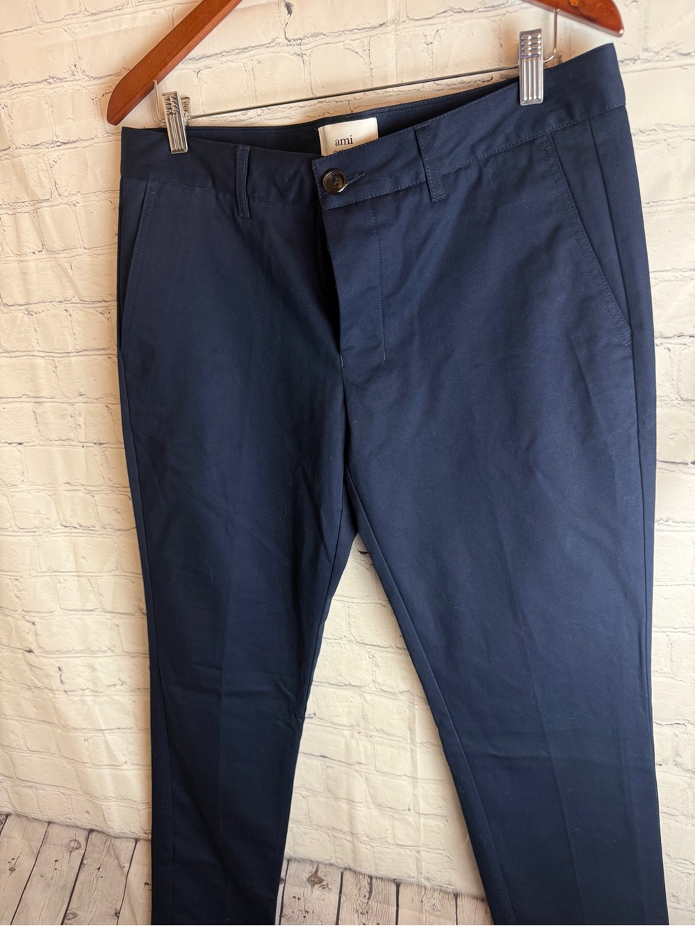 Ami Paris Alexandre Mattiussi Straight-leg Trousers In Blue Large - Picture 8 of 14